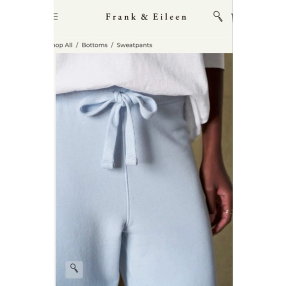New Frank & Eileen Light Ice Blue Catherine Wide Leg Sweatpants L - Picture 2 of 4